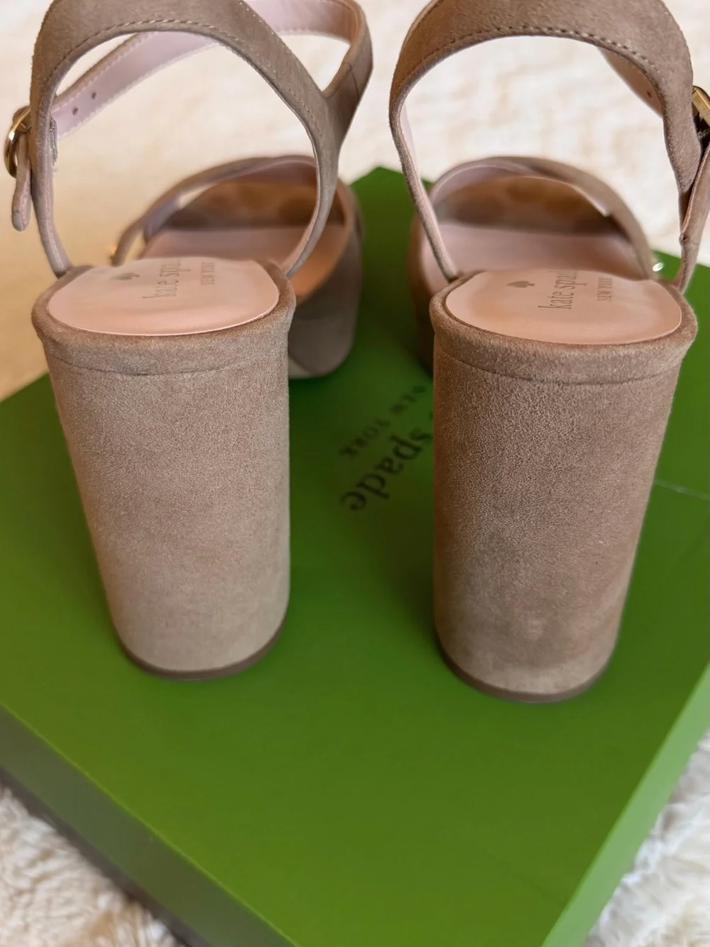 Kate Spade Delia Suede Platform Block Heel Sandals